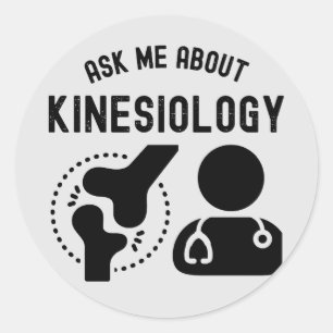 Frag mich nach Kinesiologie, Kinesiologe Runder Aufkleber