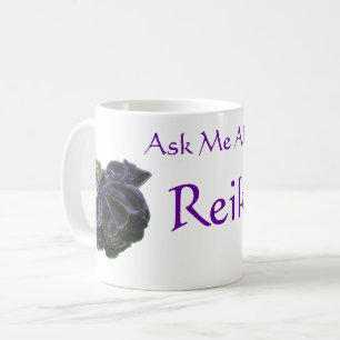 Frag mich nach Reiki Purple Rose Kaffeetasse