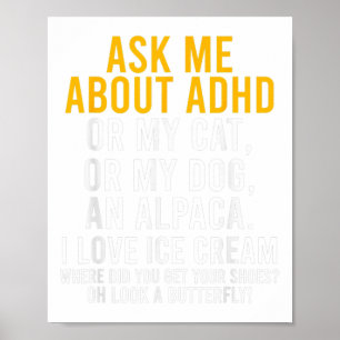 Frag Mich Über Adhs Autismus Mental Health Awarene Poster