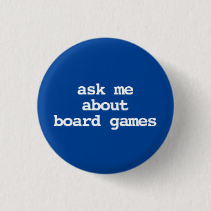 frag mich über Brettspiele Typografie Button