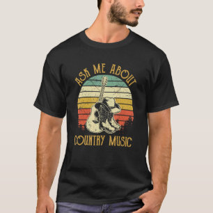 Frag mich über Country-Musik Gitarre Kampfstiefel T-Shirt