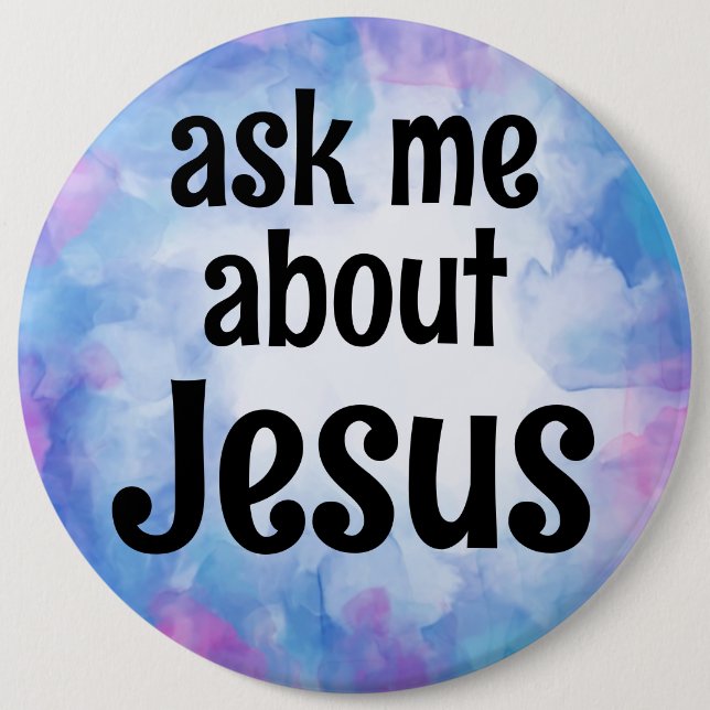 frag mich über Jesus Button (Vorderseite)