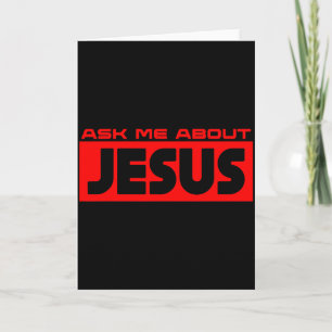 Frag mich über Jesus Christlicher Glaube Evangeliu Karte