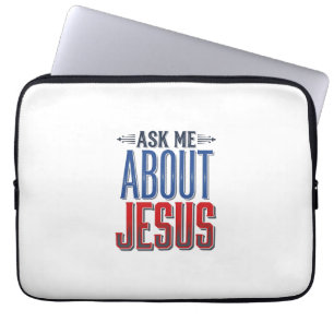 Frag mich über Jesus Vintage Christliches T-Shirt  Laptopschutzhülle
