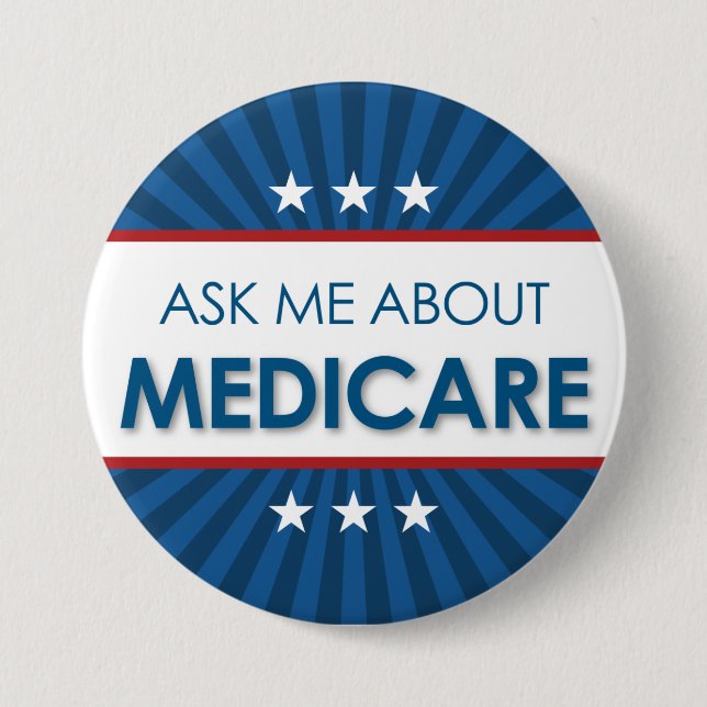 Frag mich über Medicare - Americana Button (Vorderseite)