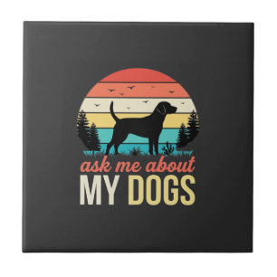 Frag mich über meine Hunde Retro-Sonnenuntergang_1 Fliese