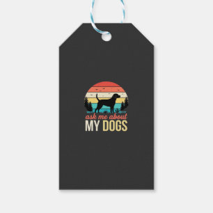 Frag mich über meine Hunde Retro-Sonnenuntergang_1 Geschenkanhänger