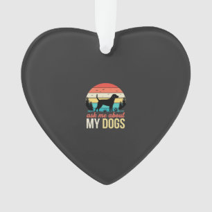 Frag mich über meine Hunde Retro-Sonnenuntergang_1 Ornament