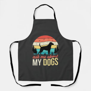 Frag mich über meine Hunde Retro-Sonnenuntergang_1 Schürze