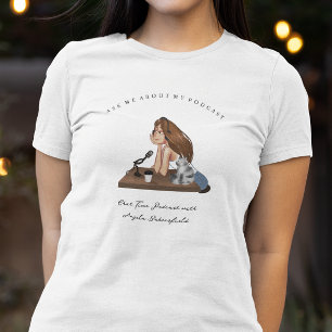 Frag mich über meinen Podcast   Monogram Podcaster T-Shirt