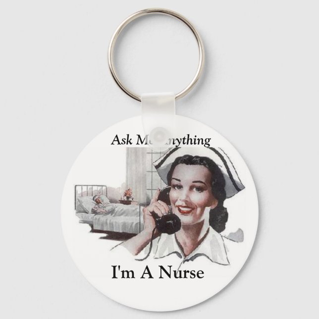Frag mir alles, was ich bin ein Krankenhahn Schlüsselanhänger (Vorderseite)