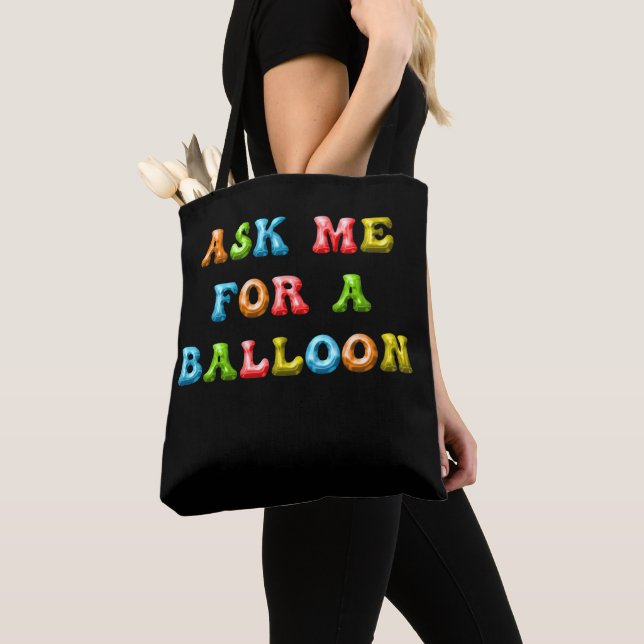 Frag mir für einen Ballon - Spaß farbenfrohe Kinde Tasche (Von Nahem)