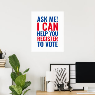 Frag mir Ich kann Ihnen helfen, sich für Wahlen zu Poster