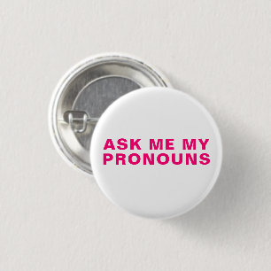 "Frag mir meine Pronouns" Lgbtq Stolz pink magenta Button