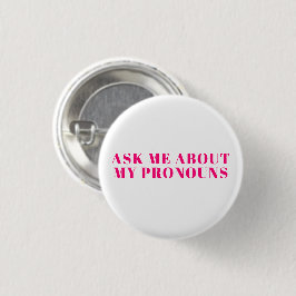 "Frag mir meine Pronouns" Lgbtq Stolz pink weiß Button