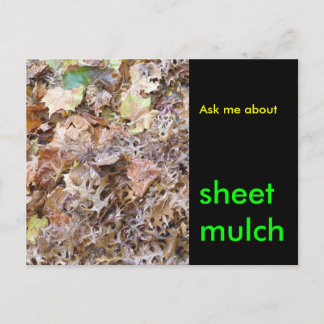 Frag mir über , Blatt Mulch Postkarte