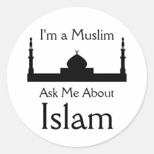 Frag mir über den Islam Runder Aufkleber