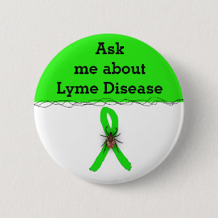 Frag mir über die Lyme-Krankheit Ribbon-Taste Button