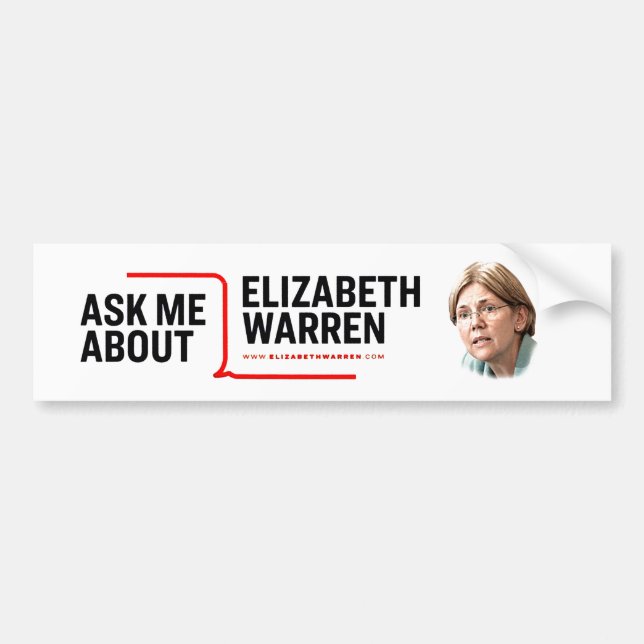 Frag mir über Elizabeth Warren Autoaufkleber (Vorne)
