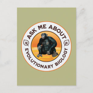 Frag mir über Evolutionsbiologie Chimpanzee Ape Feiertagspostkarte