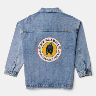 Frag mir über Evolutionsbiologie Chimpanzee Ape Jeansjacke