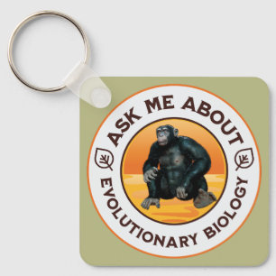 Frag mir über Evolutionsbiologie Chimpanzee Ape Schlüsselanhänger