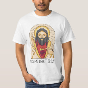 Frag mir über Jesus T-Shirt