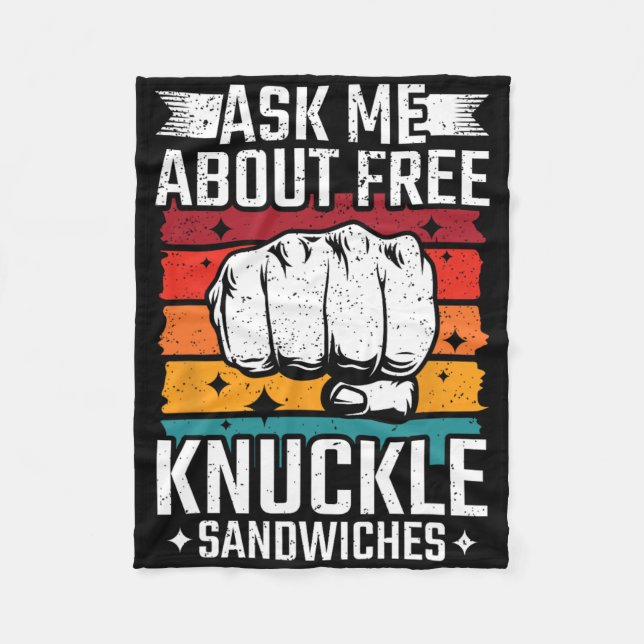 Frag mir über kostenlose Knuckle Sandwiches Fleecedecke (Vorderseite)