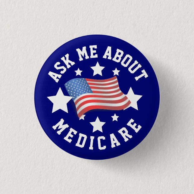 Frag mir über Medicare Button (Vorderseite)