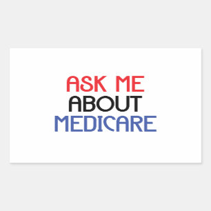 FRAG MIR ÜBER MEDICARE RECHTECKIGER AUFKLEBER
