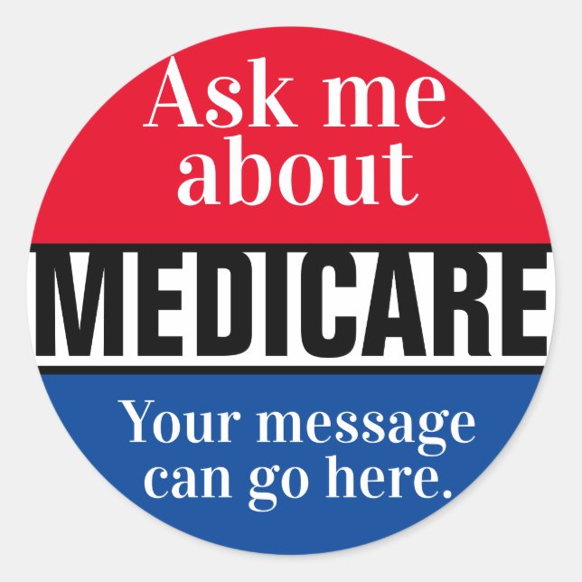Frag mir über Medicare Runder Aufkleber (Vorderseite)