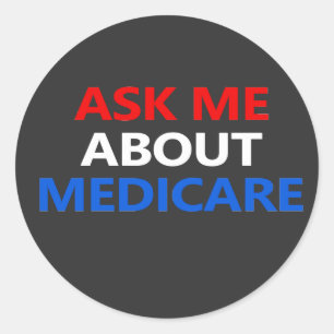 frag mir über Medicare Runder Aufkleber