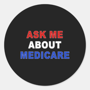 Frag mir über Medicare Runder Aufkleber