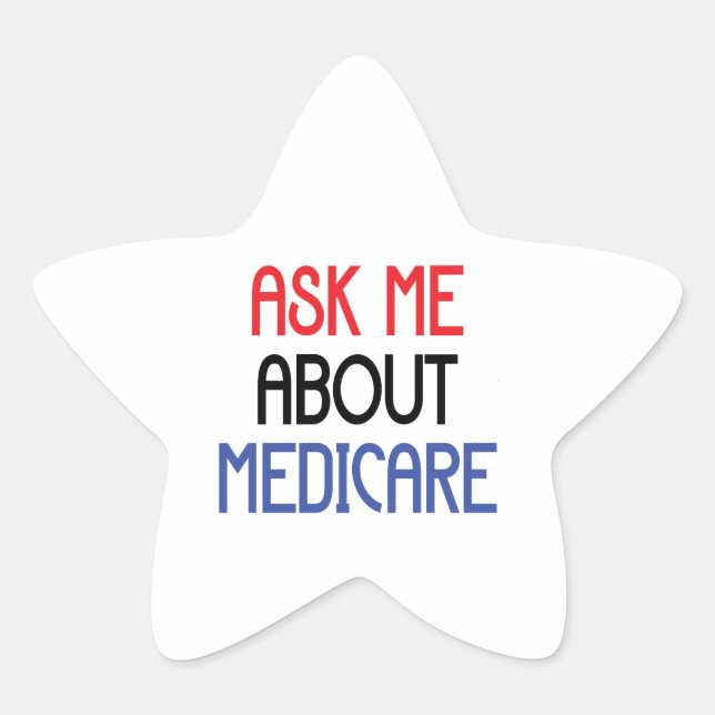 FRAG MIR ÜBER MEDICARE  Stern-Aufkleber (Vorderseite)
