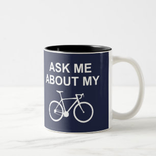 Frag mir über mein Bike Zweifarbige Tasse