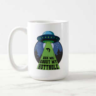 Frag mir über meine lustige Alien Abduction UFO Kaffeetasse