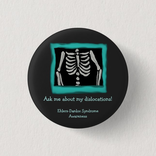 Frag mir über meine Verwerfungen (EDS Awareness) Button (Vorderseite)