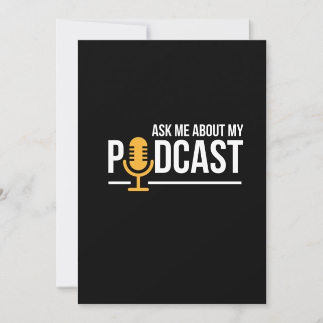 Frag mir über meinen Podcast für Podcaster Einladung (Vorderseite)