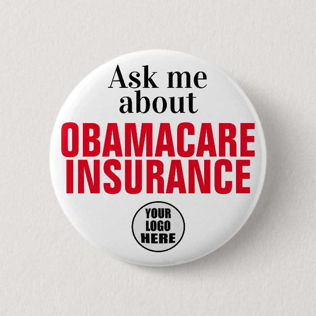 Frag mir über Obamacare Button (Vorderseite)