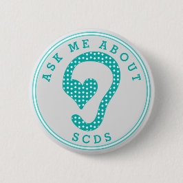 Frag mir über SCDS (Grau und Aquamarine) Button
