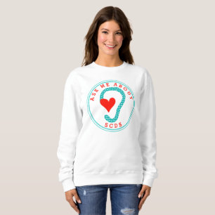 Frag mir über SCDS (Red Text and Aqua) Long Sleev Sweatshirt