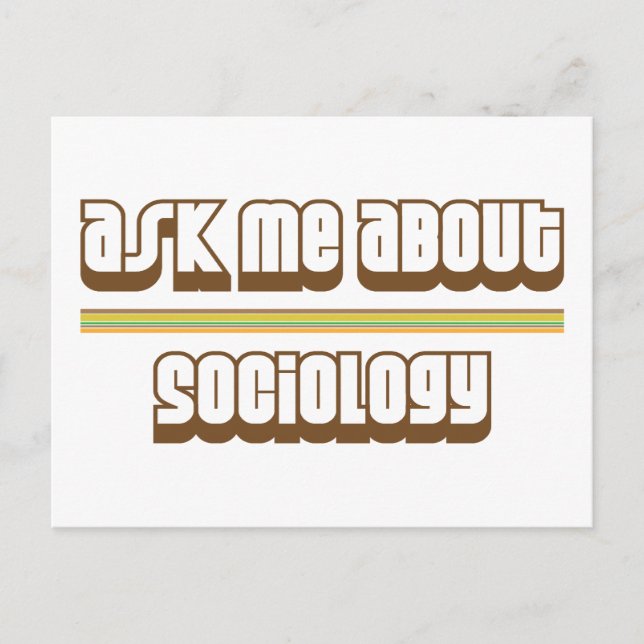 Frag mir über Soziologie Postkarte (Vorderseite)