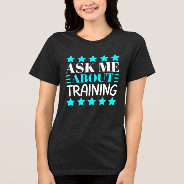 frag mir über Training Tri-Blend Shirt (Vorderseite)