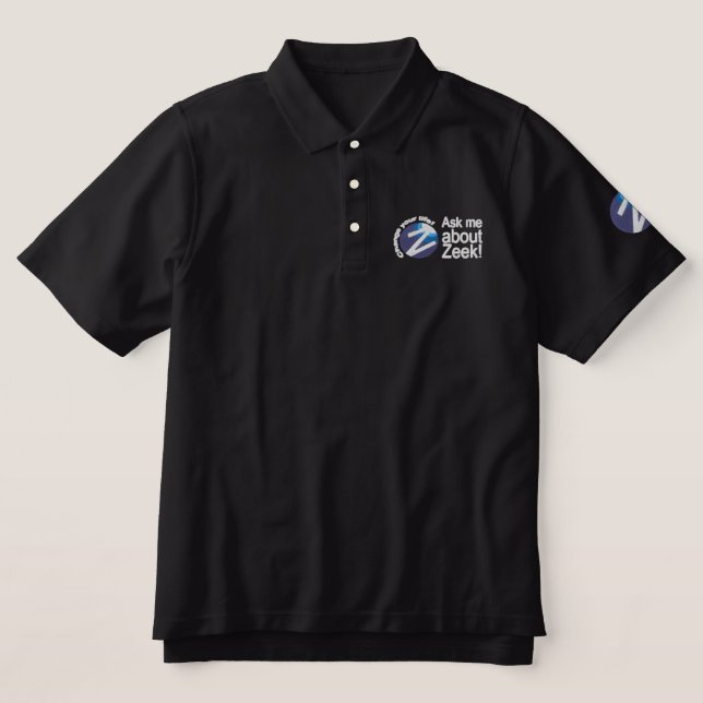 Frag mir über Zeek - Men Polo Circle Logo (Design Vorderseite)