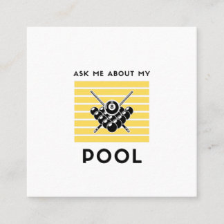 Frag mir von meinem Billard-Pool Quadratische Visitenkarte