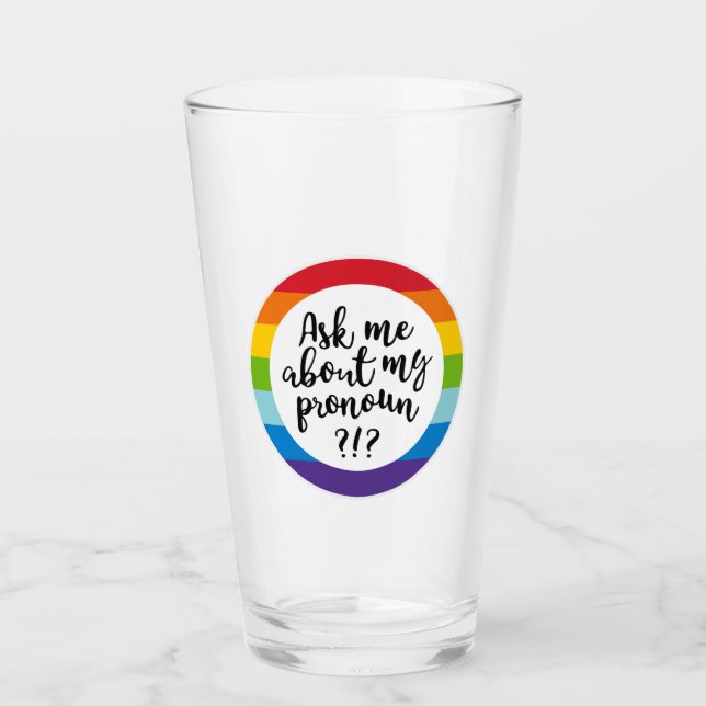 Frag mir von meinem Pronoun? Glas (Vorderseite)