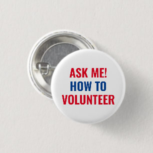 Frag mir, wie man Volunteer rot weiß und blau Button