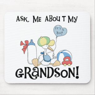 Frag über meine Grandson Tshirts und Geschenke Mousepad