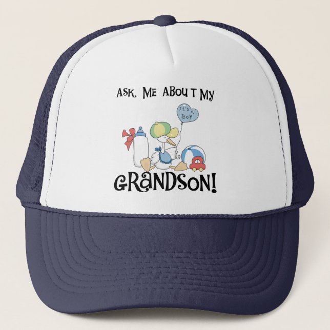 Frag über meine Grandson Tshirts und Geschenke Truckerkappe (Vorderseite)
