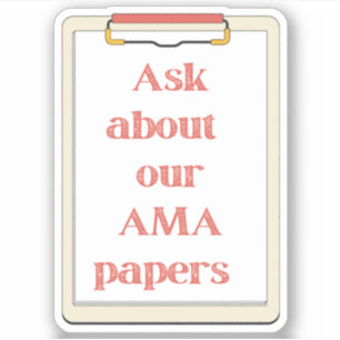 Frag uns über unsere AMA-Papiere Aufkleber